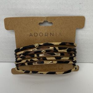 Adornia Multi Strand Leopard Print Beaded Magnetic Bracelet